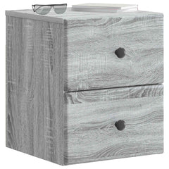 vidaXL Wall-Mounted Bedside Cabinet Grey Sonoma 34.5 x 33 x 40 cm 3