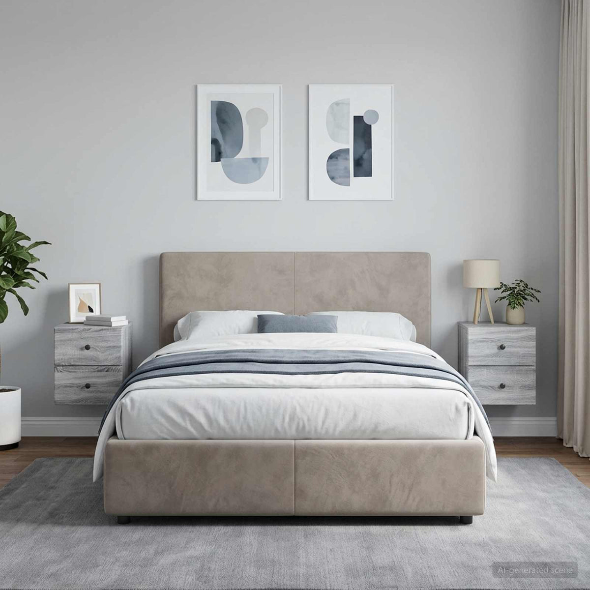 vidaXL Wall-Mounted Bedside Cabinet 34.5 x 33 x 40 cm