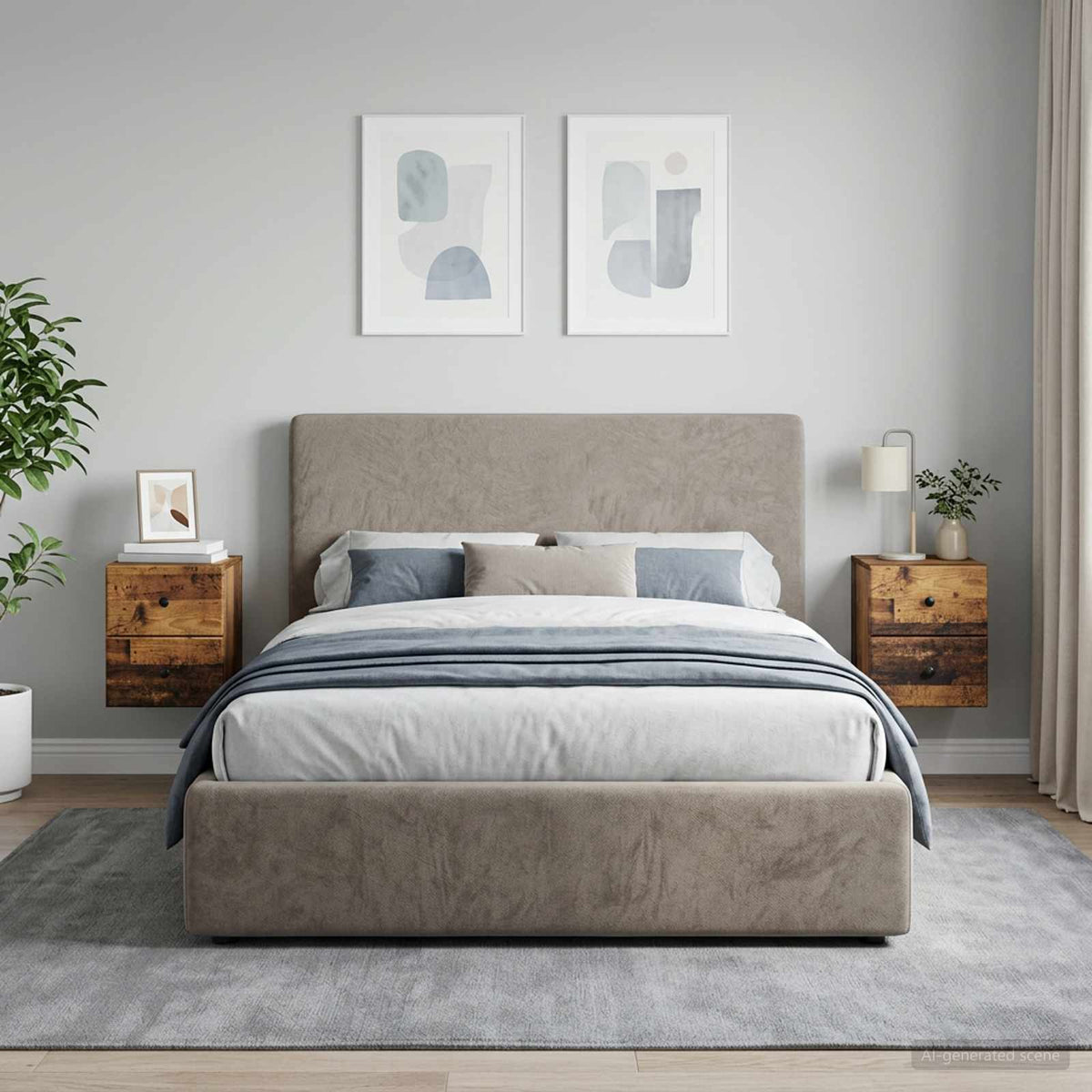 vidaXL Wall-Mounted Bedside Cabinet 34.5 x 33 x 40 cm
