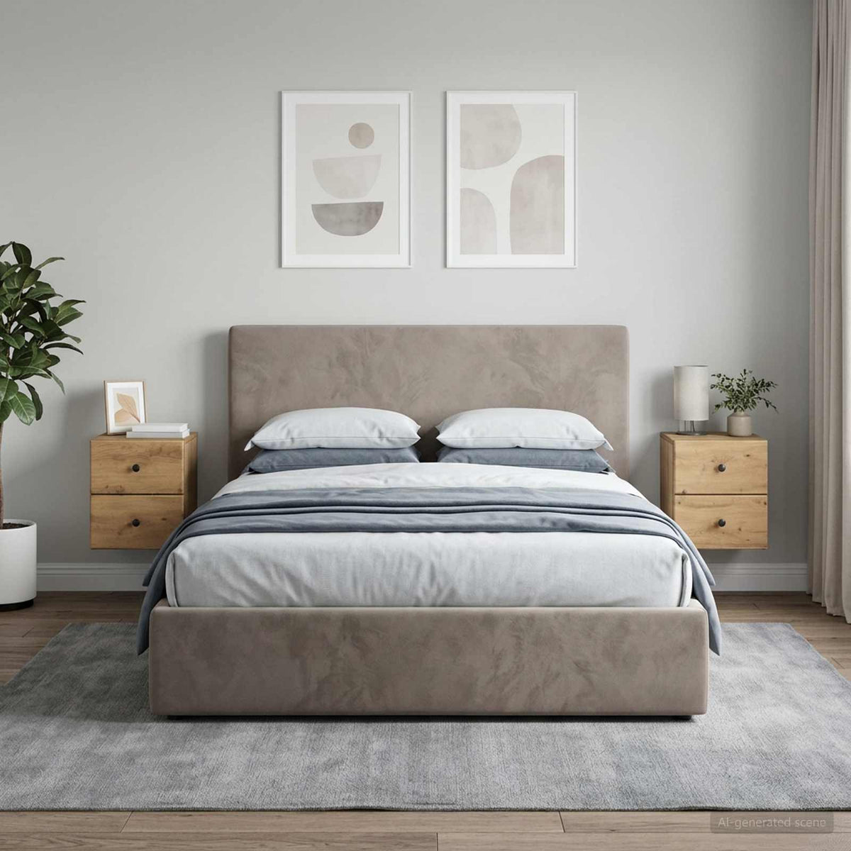 vidaXL Wall-Mounted Bedside Cabinet 34.5 x 33 x 40 cm