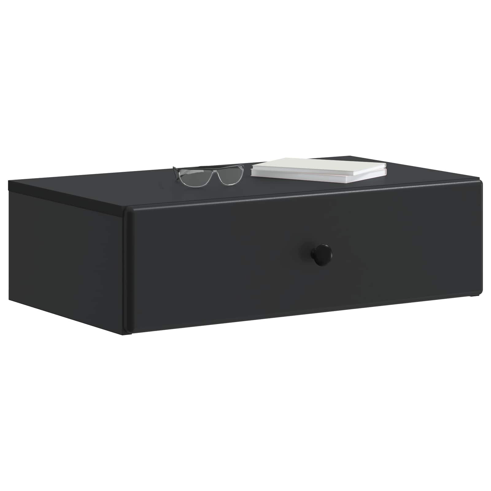 vidaXL Wall-Mounted Side Table Black 59 x 34.5 x 17 cm Engineered Wood 3