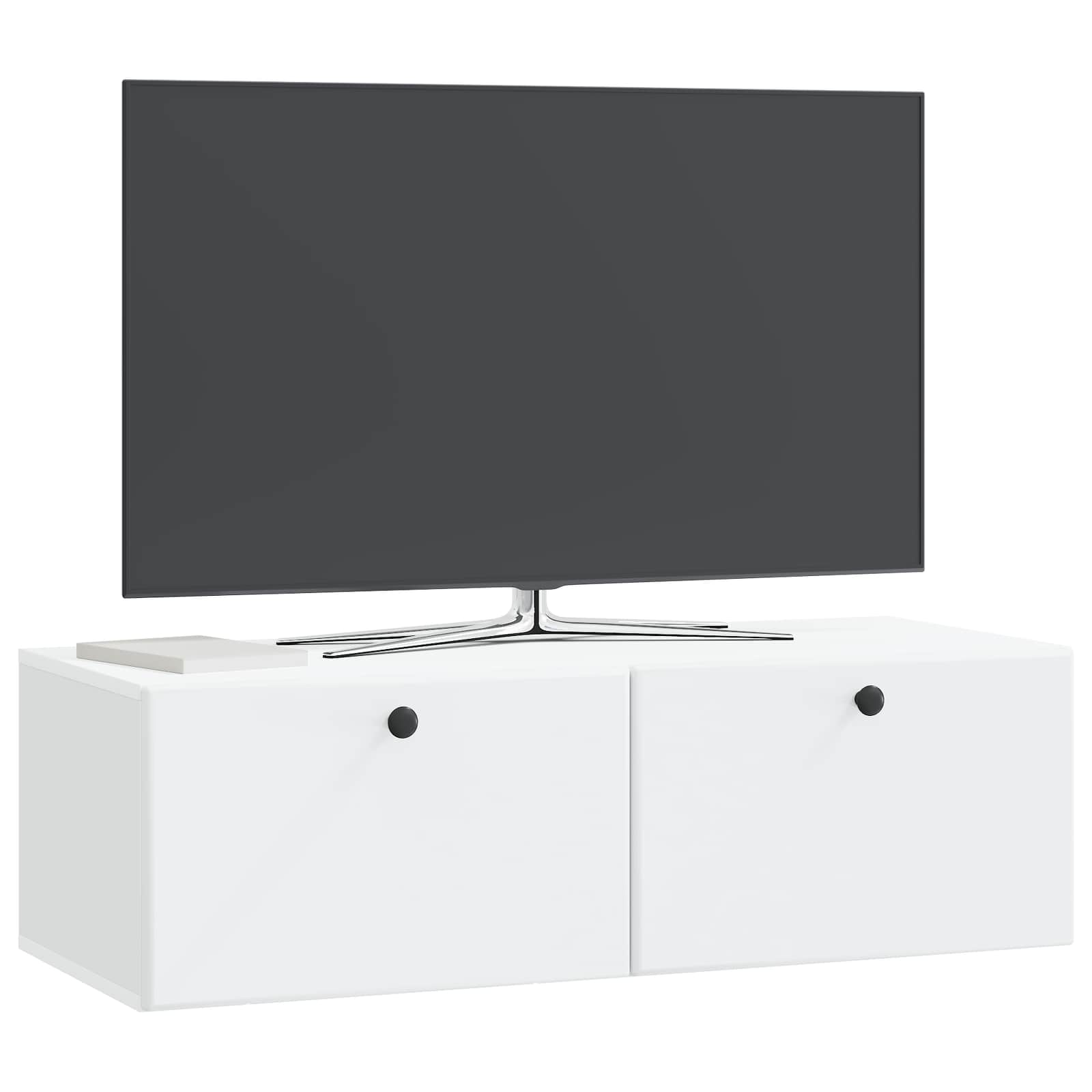 vidaXL Wall-Mounted TV Cabinet 98 x 41 x 30 cm White Engineered Wood 3