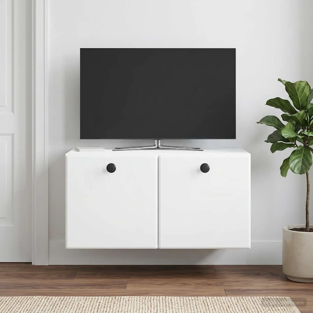 vidaXL Wall-Mounted TV Cabinet 59.5 x 31 x 30 cm White Engineered Wood 4