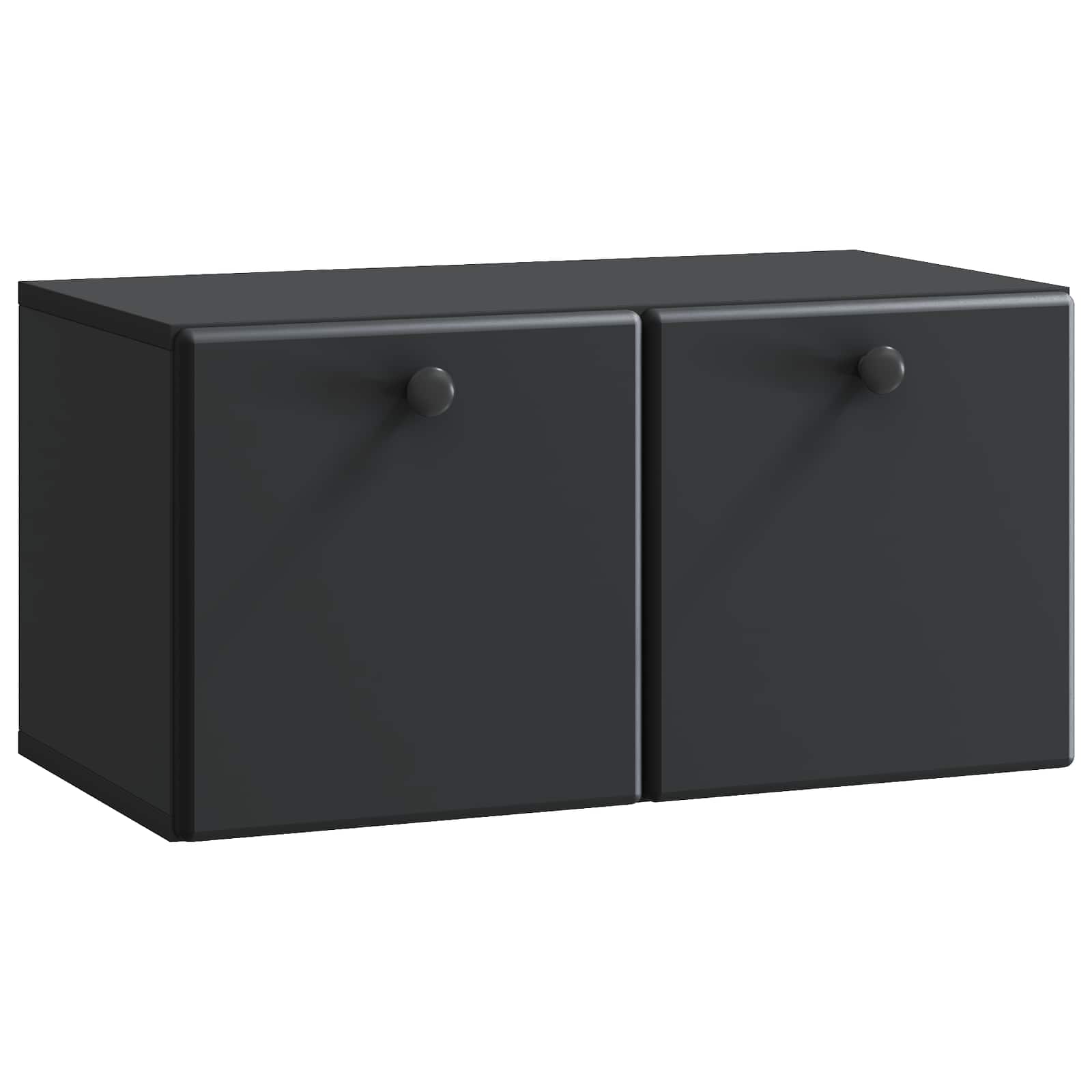 vidaXL Wall-Mounted TV Cabinet 59.5 x 31 x 30 cm Black Engineered Wood 2