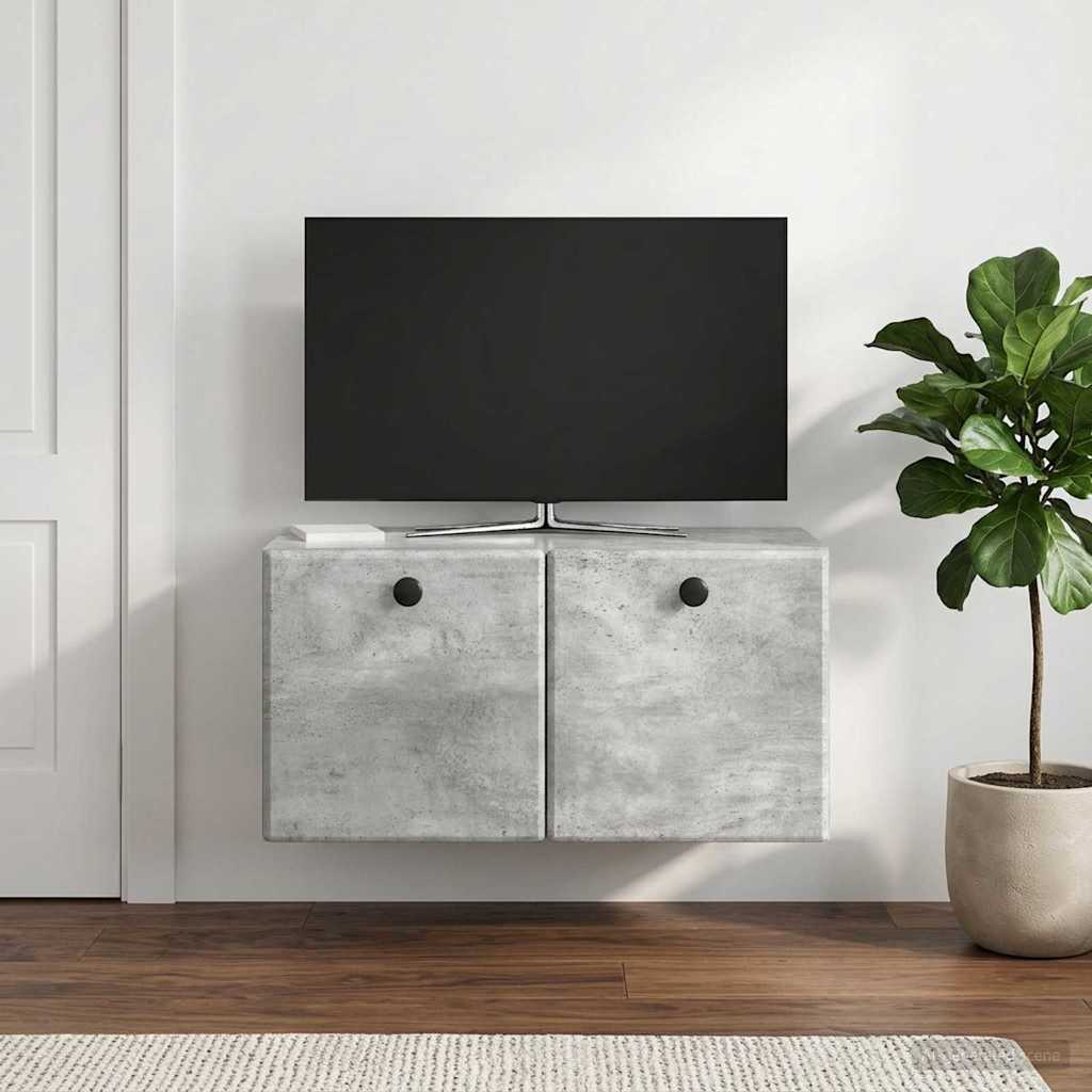 vidaXL Wall-Mounted TV Cabinet 59.5 x 31 x 30 cm Concrete Grey 4