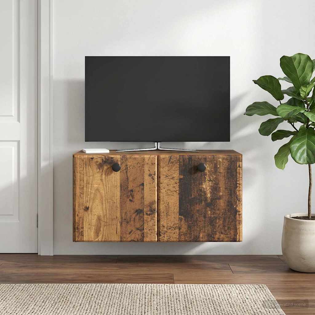 vidaXL Wall-Mounted TV Cabinet 59.5 x 31 x 30 cm Old Wood 1