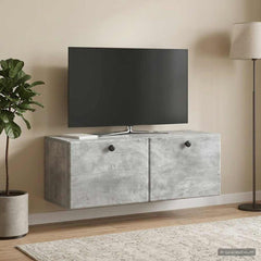 Wall-Mounted TV Cabinet 78.5 x 31 x 30 cm Concrete grey