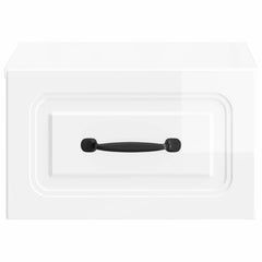vidaXL Wall-Mounted Bedside Cabinet High Gloss White 34.5 x 33 x 20 cm 5