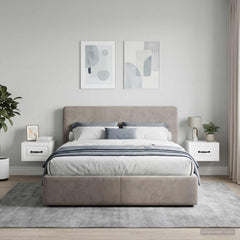 Wall-Mounted Bedside Cabinet 34.5 x 33 x 20 cm High gloss white 2