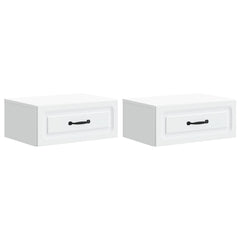 vidaXL Wall-Mounted Bedside Cabinet 2 pcs White 49 x 34.5 x 20 cm 2