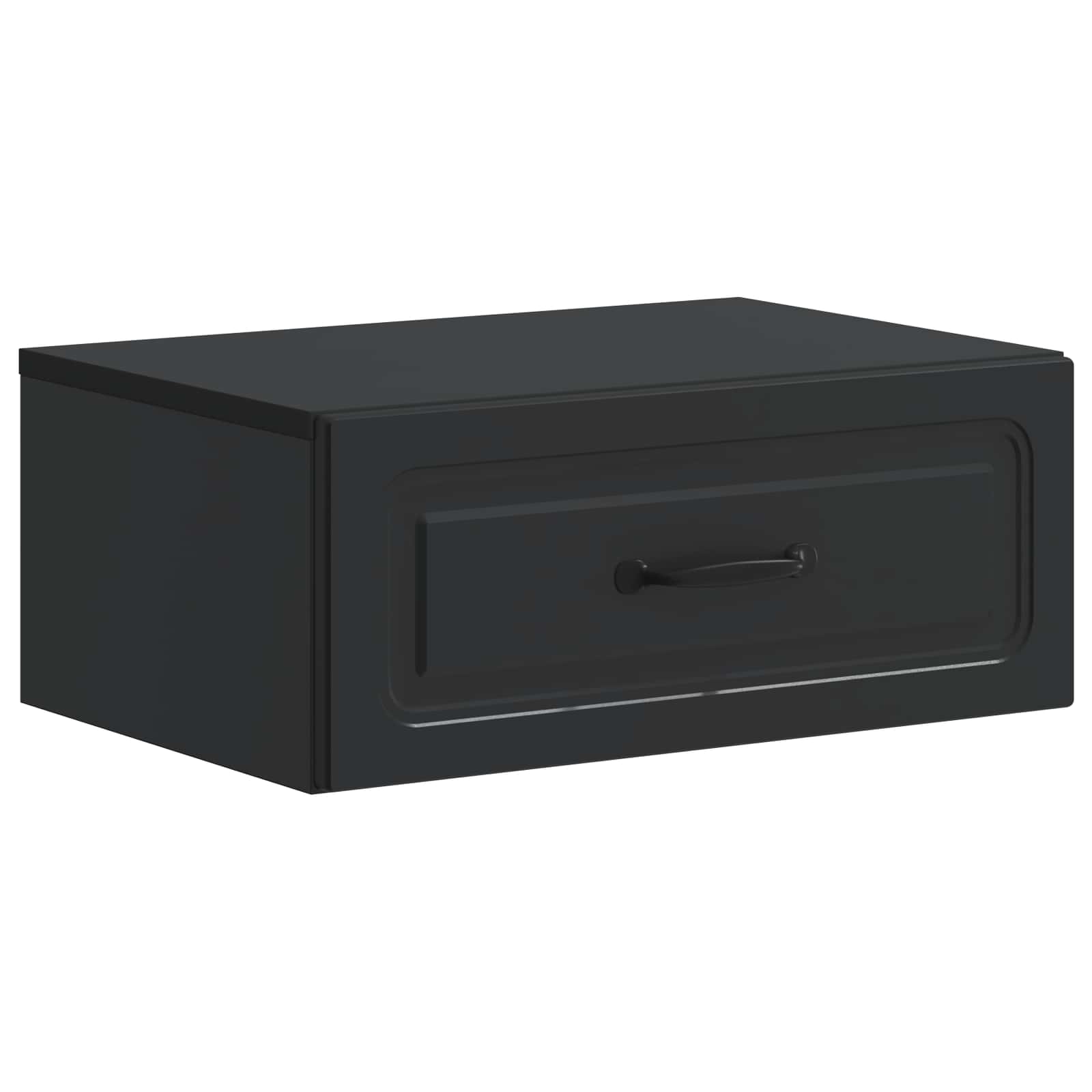 vidaXL Wall-Mounted Bedside Cabinet Black 49 x 34.5 x 20 cm 2