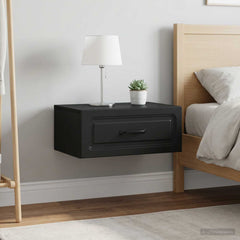 vidaXL Wall-Mounted Bedside Cabinet 2 pcs Black 49 x 34.5 x 20 cm 4