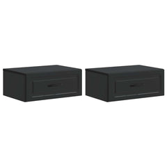 vidaXL Wall-Mounted Bedside Cabinet 2 pcs Black 49 x 34.5 x 20 cm 2