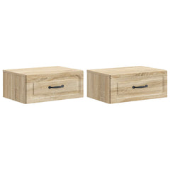 vidaXL Wall-Mounted Bedside Cabinet 2 pcs Sonoma Oak 49 x 34.5 x 20 cm 2