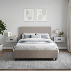 vidaXL Wall-Mounted Bedside Cabinet 2 pcs Concrete Grey 4