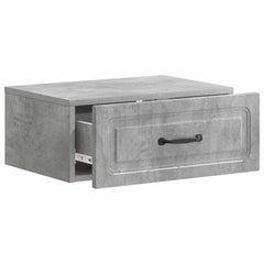 vidaXL Wall-Mounted Bedside Cabinet 2 pcs Concrete Grey 6