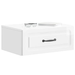 vidaXL Wall-Mounted Bedside Cabinet High Gloss White 49 x 34.5 x 20 cm 3