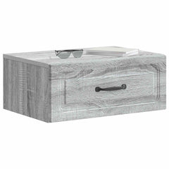 vidaXL Wall-Mounted Bedside Cabinet 2 pcs Grey Sonoma 3