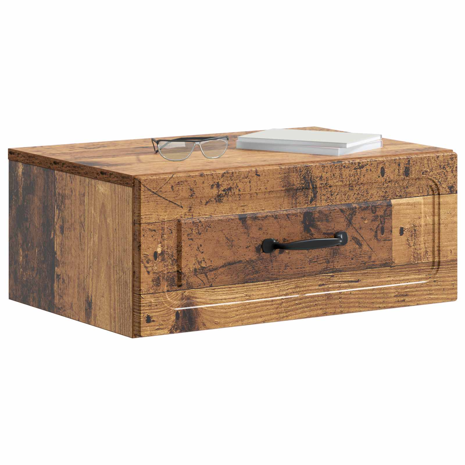 vidaXL Wall-Mounted Bedside Cabinet Old Wood 49 x 34.5 x 20 cm 3