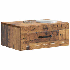 vidaXL Wall-Mounted Bedside Cabinet Old Wood 49 x 34.5 x 20 cm 3