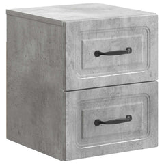vidaXL Wall-Mounted Bedside Cabinet Concrete Grey 34.5 x 33 x 40 cm 2