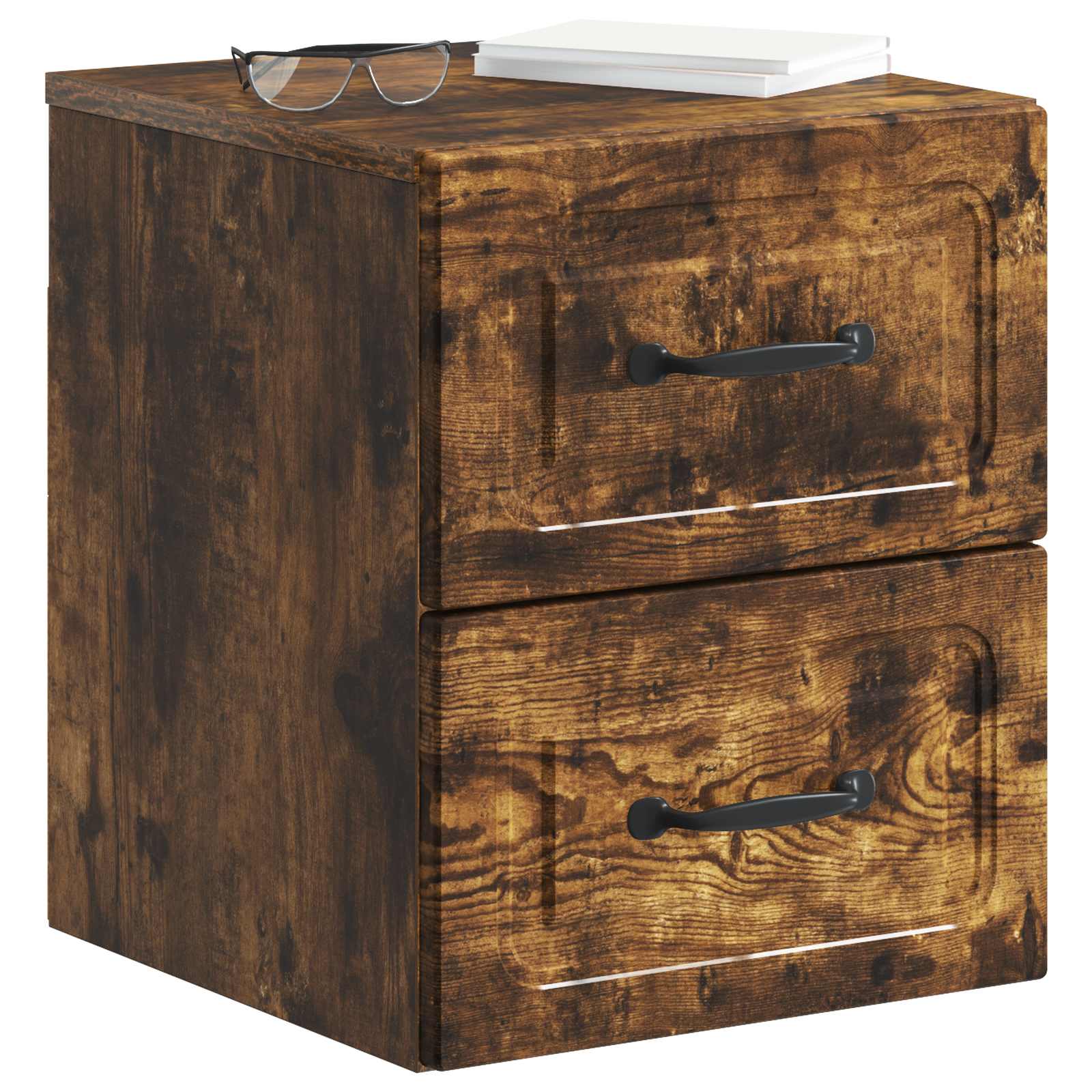 vidaXL Wall-Mounted Bedside Cabinet Smoked Oak 34.5 x 33 x 40 cm 3