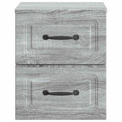 vidaXL Wall-Mounted Bedside Cabinet Grey Sonoma 34.5 x 33 x 40 cm 5