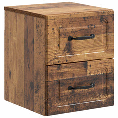 vidaXL Wall-Mounted Bedside Cabinet Old Wood 34.5 x 33 x 40 cm 2