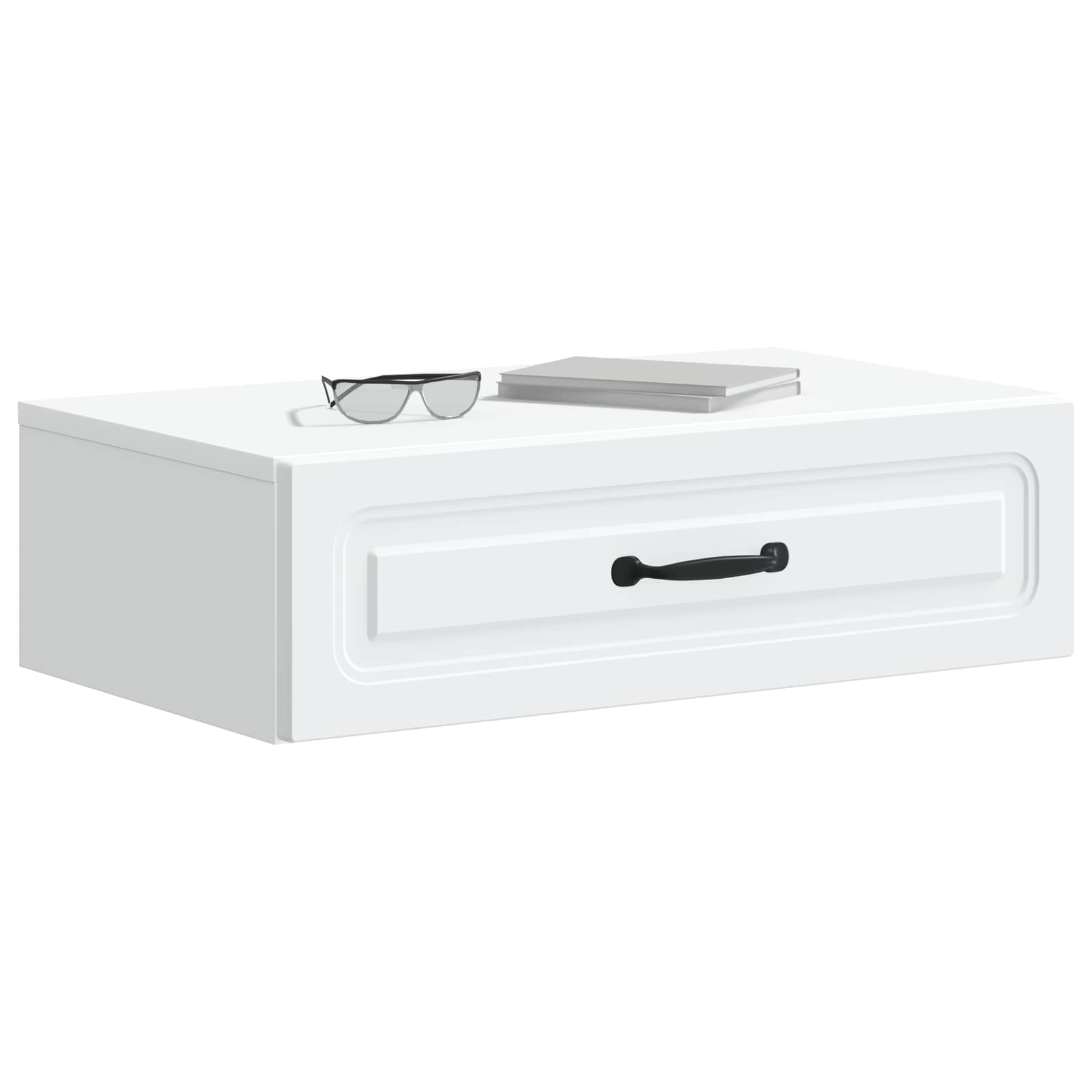 vidaXL Wall-Mounted Side Table White 59 x 34.5 x 17 cm Engineered Wood 3