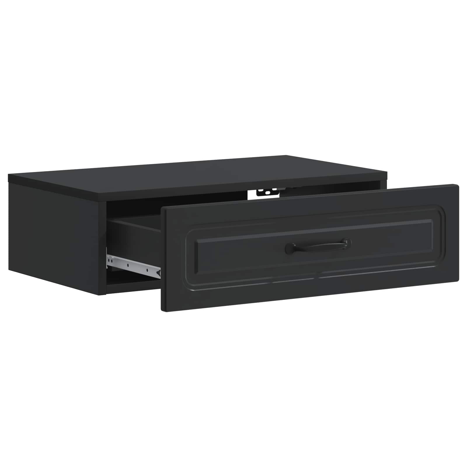 vidaXL Wall-Mounted Side Table Black 59 x 34.5 x 17 cm Engineered Wood 4