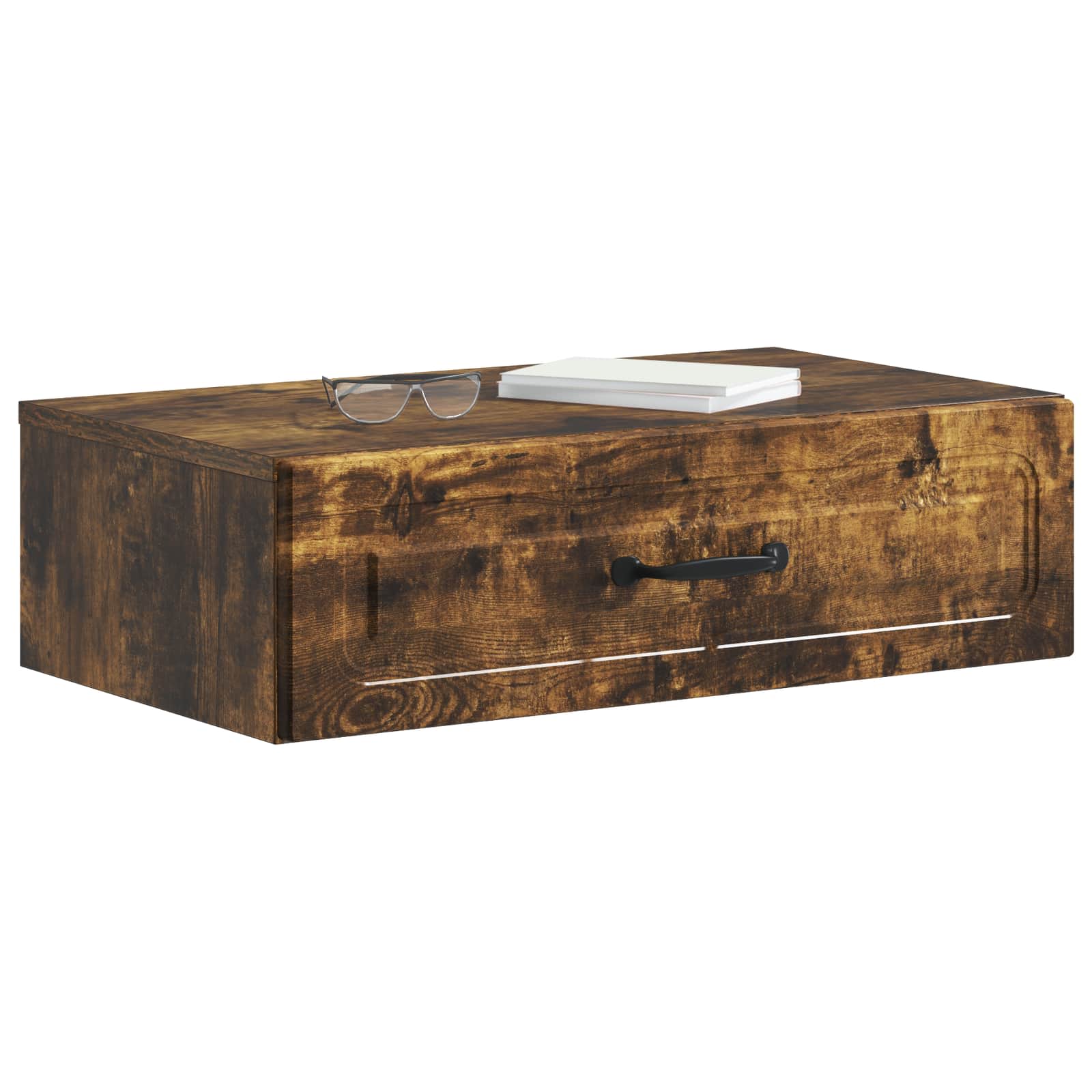 vidaXL Wall-Mounted Side Table Smoked Oak 59 x 34.5 x 17 cm 3