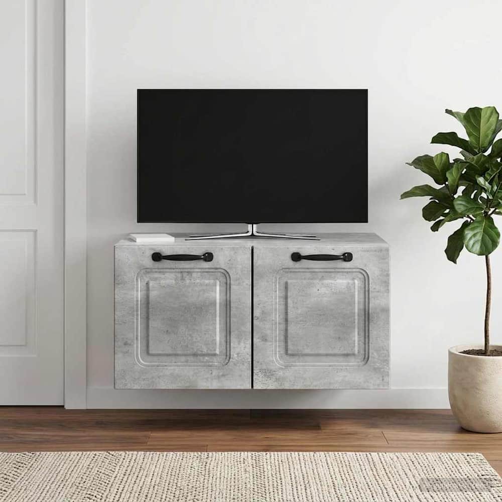 Wall-Mounted TV Cabinet 59.5 x 41 x 30 cm Concrete grey