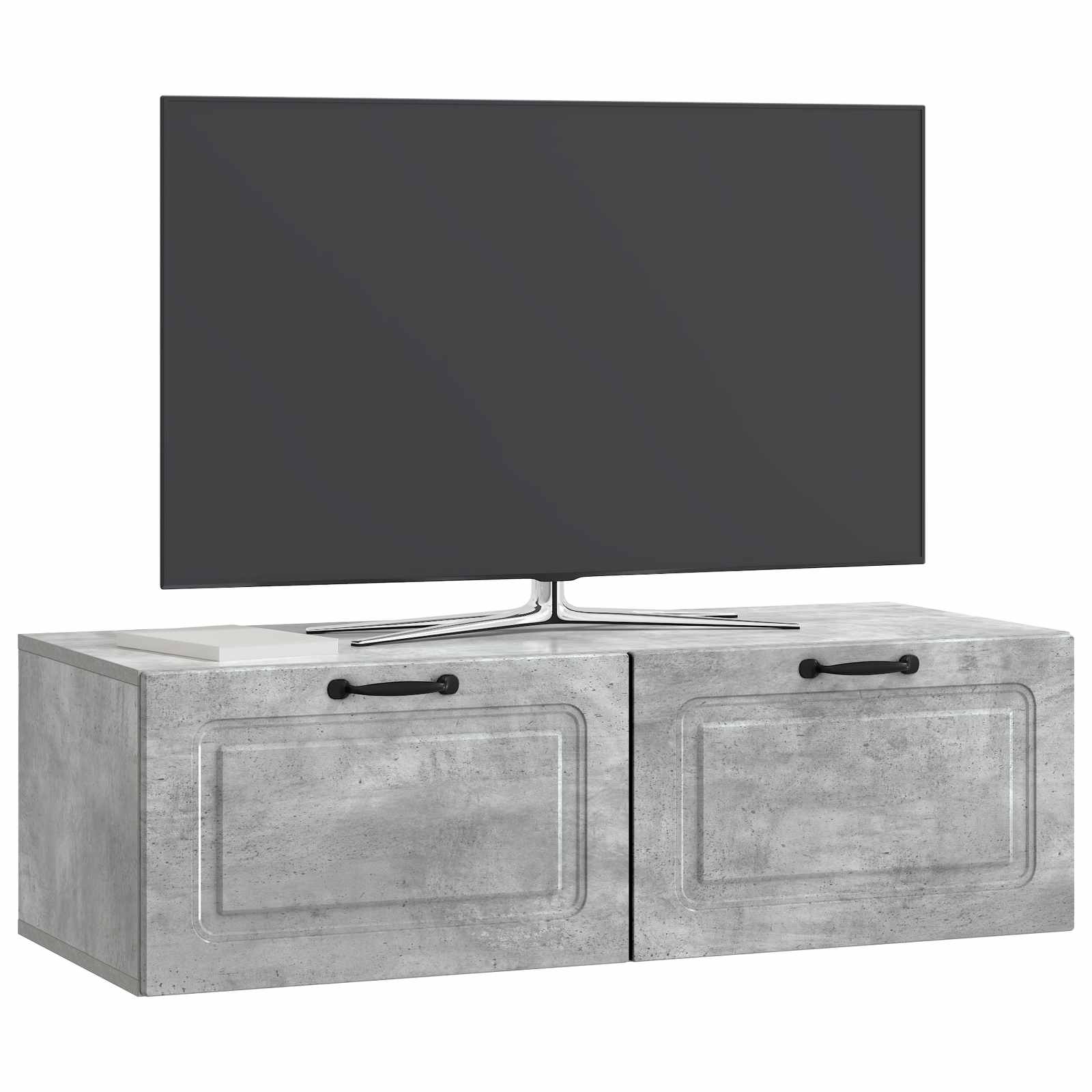 vidaXL Wall-Mounted TV Cabinet Concrete Grey 98 x 41 x 30 cm 3