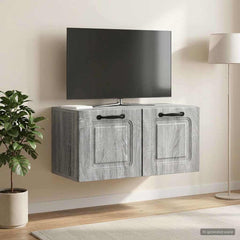 vidaXL Wall-Mounted TV Cabinet Grey Sonoma 59.5 x 31 x 30 cm 4