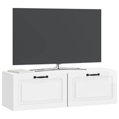 vidaXL Wall-Mounted TV Cabinet High Gloss White 98 x 31 x 30 cm 3
