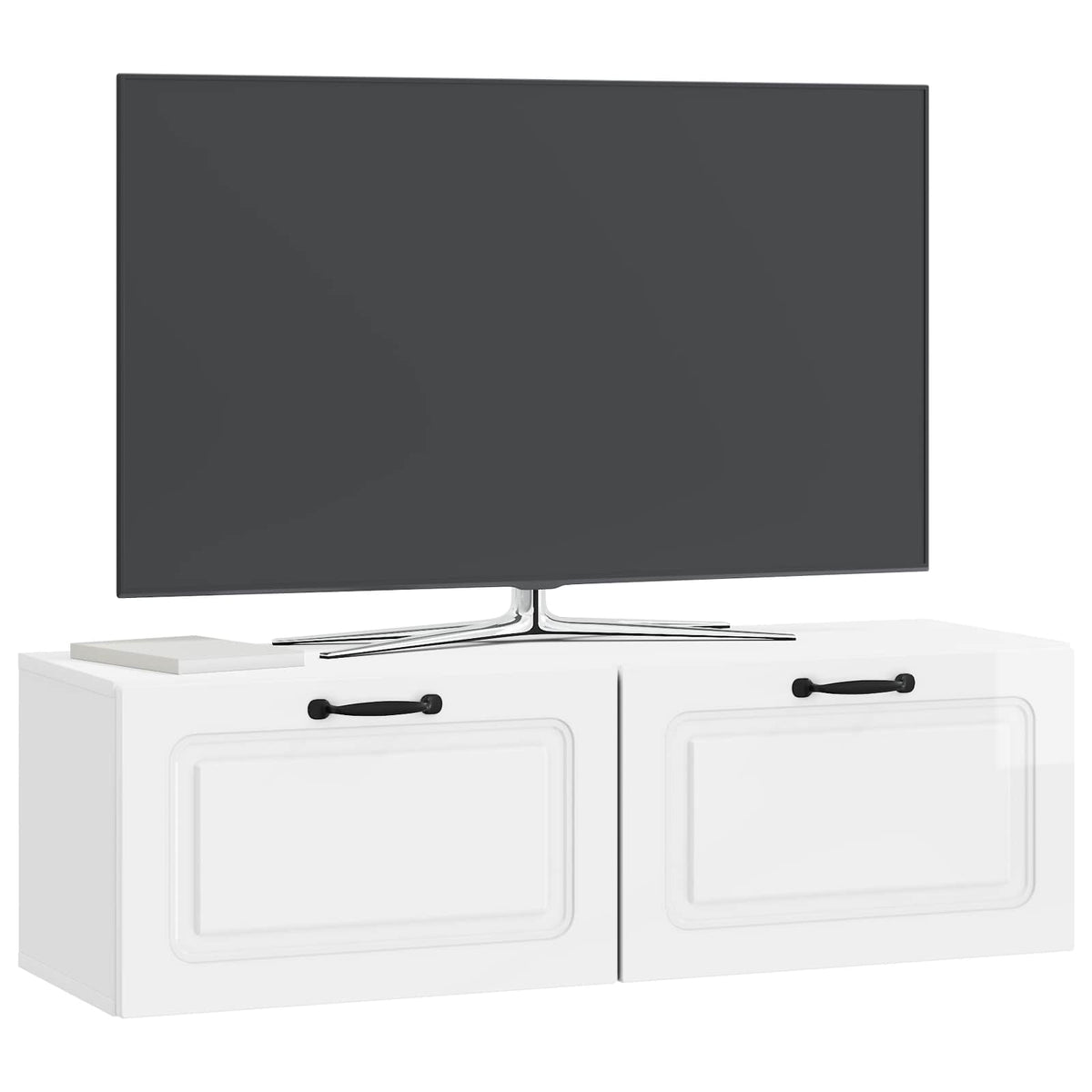 Wall-Mounted TV Cabinet 98 x 31 x 30 cm Drop 31 cm Width 98 cm High gloss white