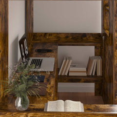 Loft Bed Frame Desk Engineered Wood Smoked oak