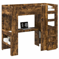Loft Bed Frame Desk Engineered Wood Smoked oak