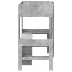Loft Bed Frame with Desk with Shelf 100 x 200 cm Concrete grey