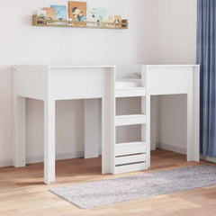 Bunk Bed for Kids Engineered wood Length 190 cm White 75 cm