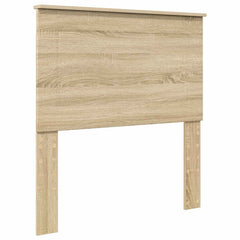 Bed Frame with Headboard 90 x 190 cm Solid Pine Wood Sonoma oak