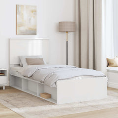 Bed Frame with Headboard 90 x 200 cm Solid Pine Wood White
