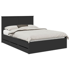 Bed Frame Drawer Engineer Wood Black