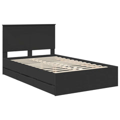 Bed Frame with Drawer 120 x 190 cm Engineer Wood Black