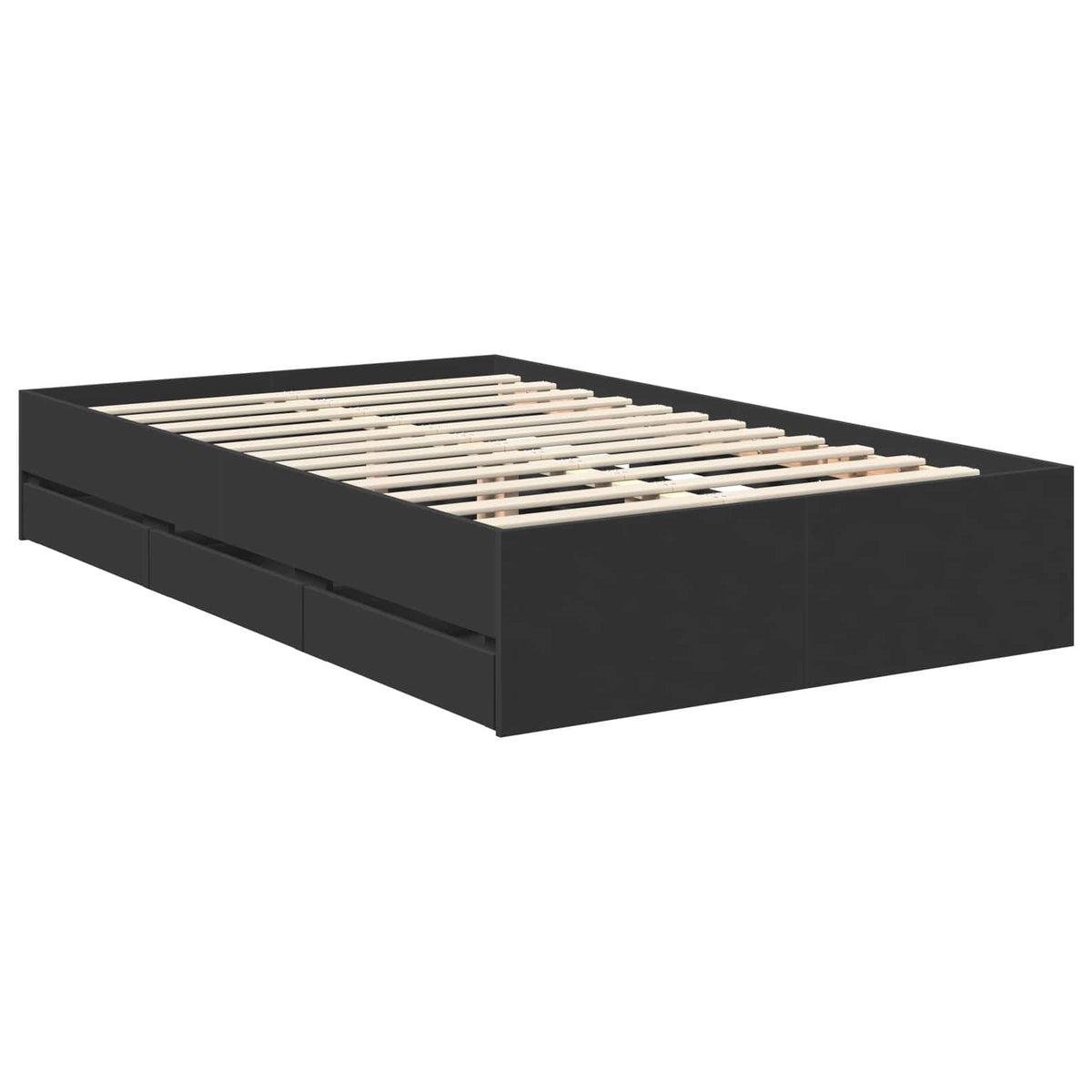 Bed Frame with Drawer 120 x 190 cm Engineer Wood Black