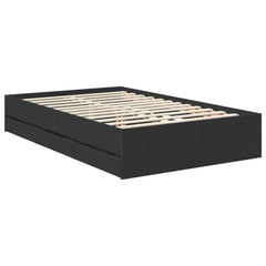 Bed Frame with Drawer 120 x 190 cm Engineer Wood Black