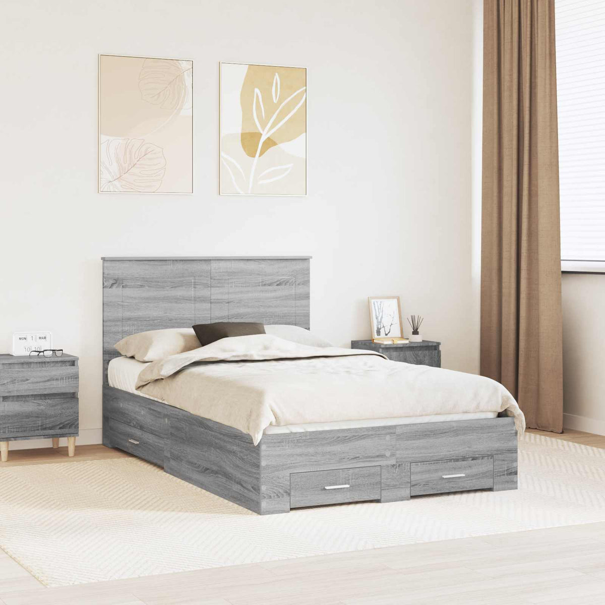 Bed Frame Engineered Wood Grey sonoma