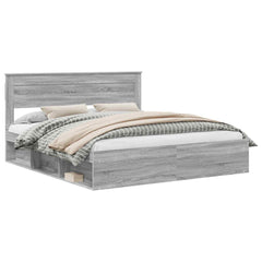 Bed Frame Engineered Wood Length 200 cm Grey Sonoma 180 cm