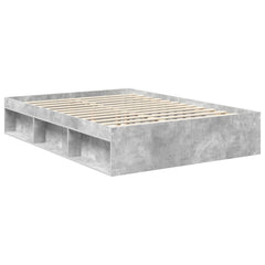 Bed Frame Wood Concrete grey