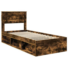 Bed Frame Engineered Wood Length 200 cm Smoked Oak 100 cm